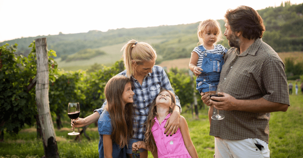 A family in the vineyards